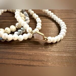 Elegant beaded bracelet set worn once for a wedding